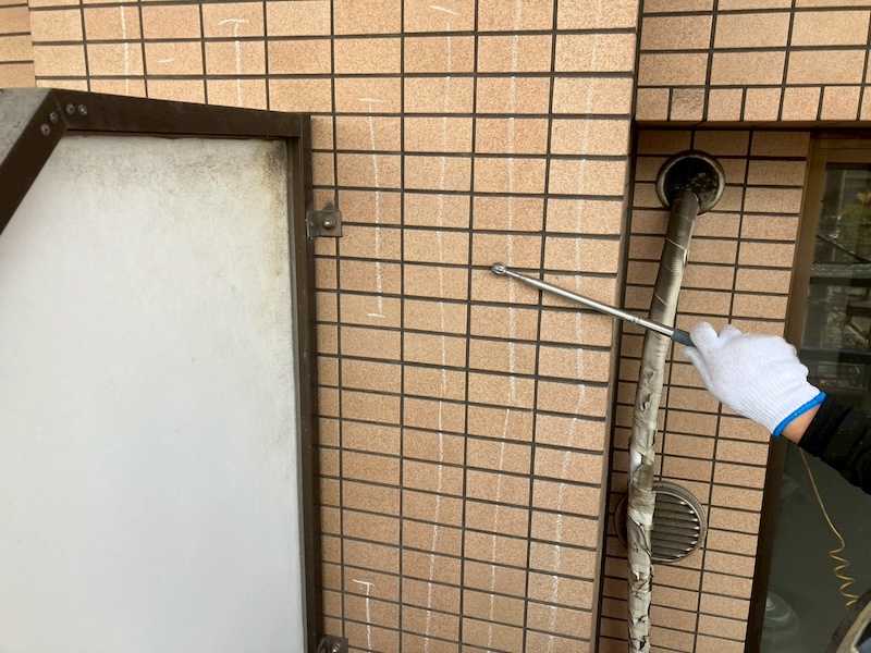 神奈川県厚木市 マンション大規模改修工事 外装タイル打診検査・PS下地処理・塗装を実施しました