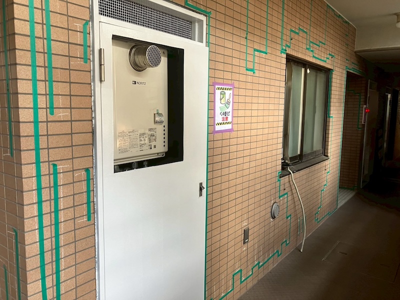 神奈川県厚木市 マンション大規模改修工事 外装タイル打診検査・PS下地処理・塗装を実施しました