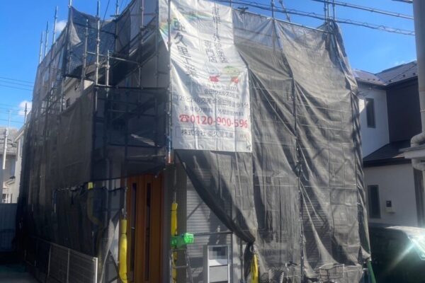神奈川県厚木市　外壁塗装工事　足場の組立設置　足場工事のポイント