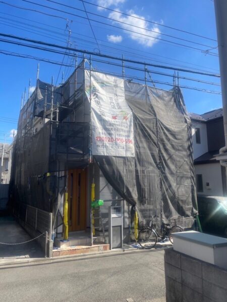 神奈川県厚木市　外壁塗装工事　足場の組立設置　足場工事のポイント