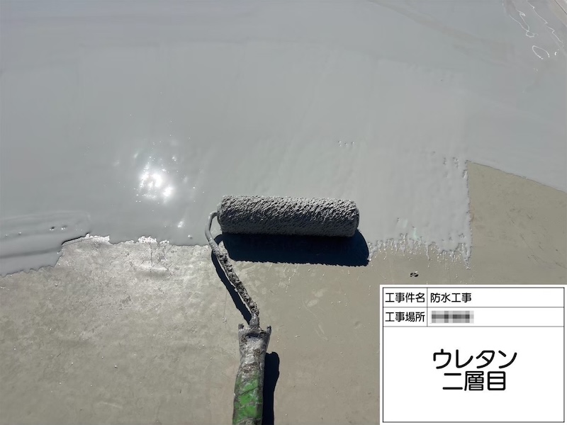 屋上防水工事 ウレタン防水の塗装作業をレポート！｜神奈川県海老名市