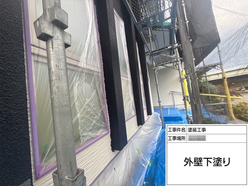 外壁のアクセントになる場所はブラックで塗装しました！｜神奈川県厚木市